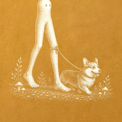 Fresno Nightcrawler Walking a Dog Cotton T-Shirt