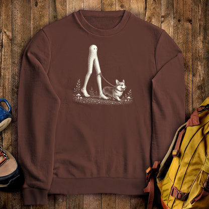Fresno Nightcrawler Walking a Dog Crewneck Sweatshirt