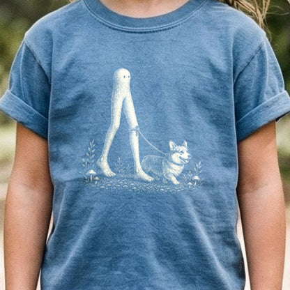 Fresno Nightcrawler Walking a Dog Kids Cotton T-Shirt