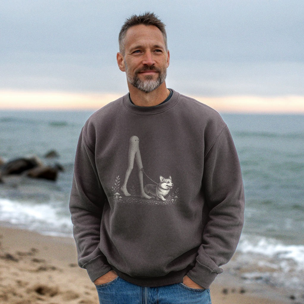 Fresno Nightcrawler Walking a Dog Crewneck Sweatshirt