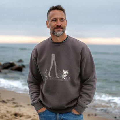 Fresno Nightcrawler Walking a Dog Crewneck Sweatshirt