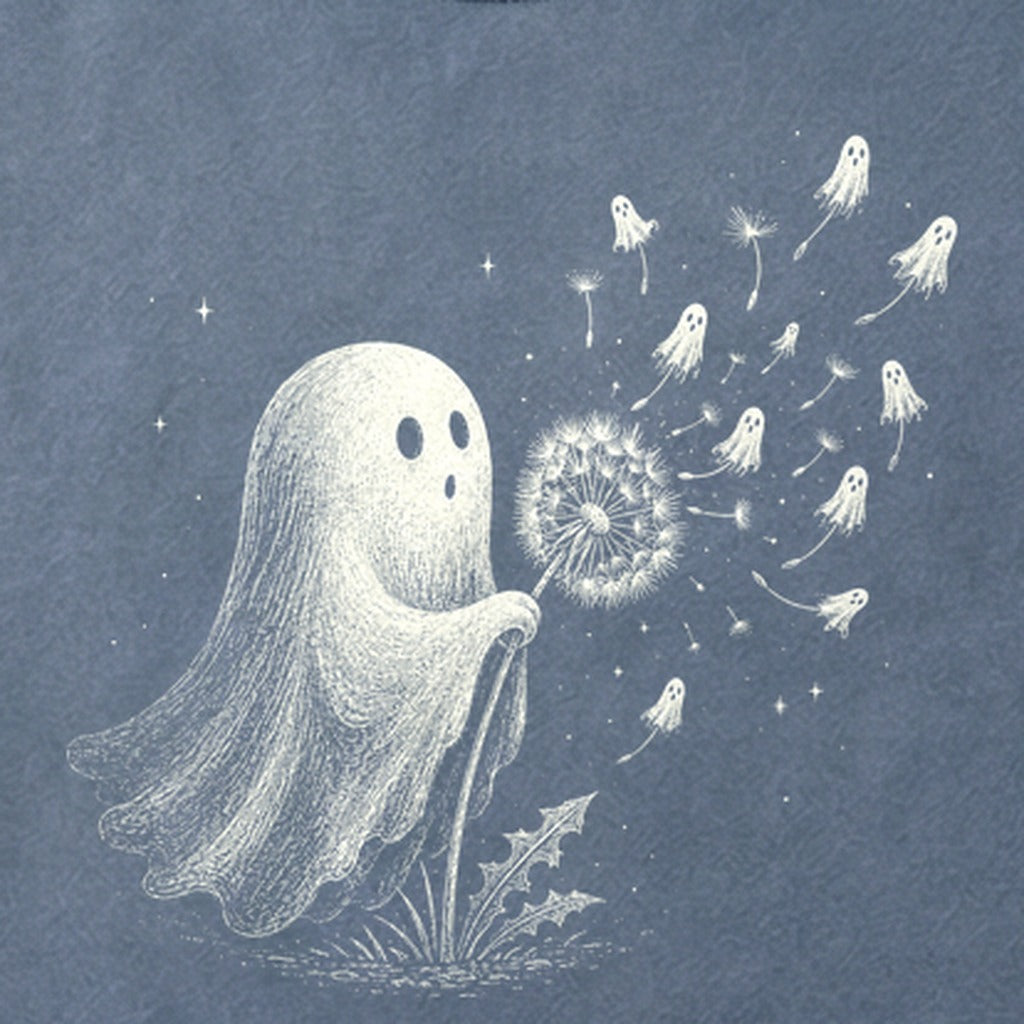 Ghost Dandelion Wish Cotton T-Shirt