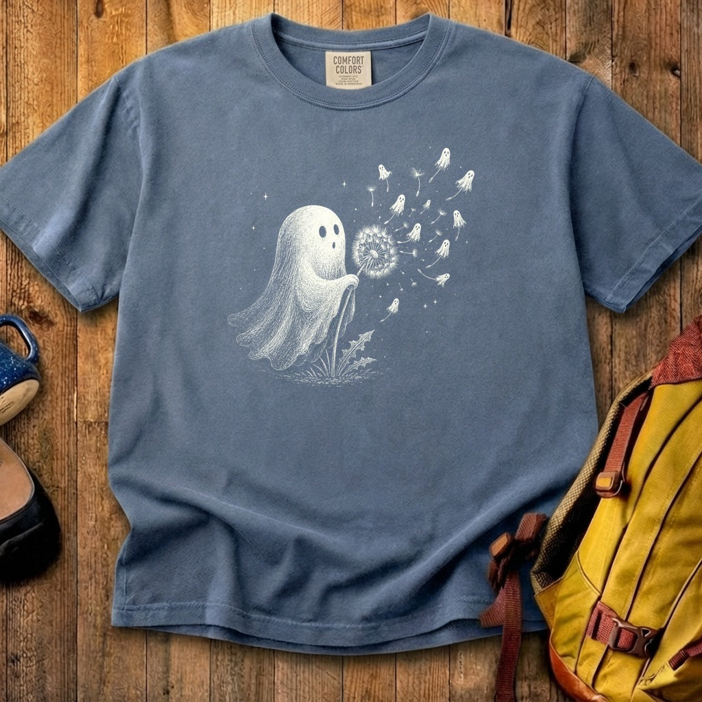 Ghost Dandelion Wish Cotton T-Shirt