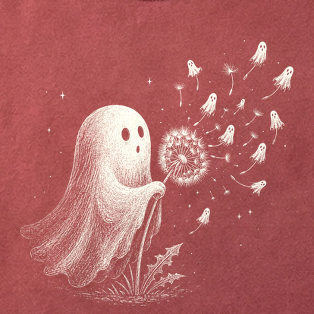 Ghost Dandelion Wish Cotton T-Shirt