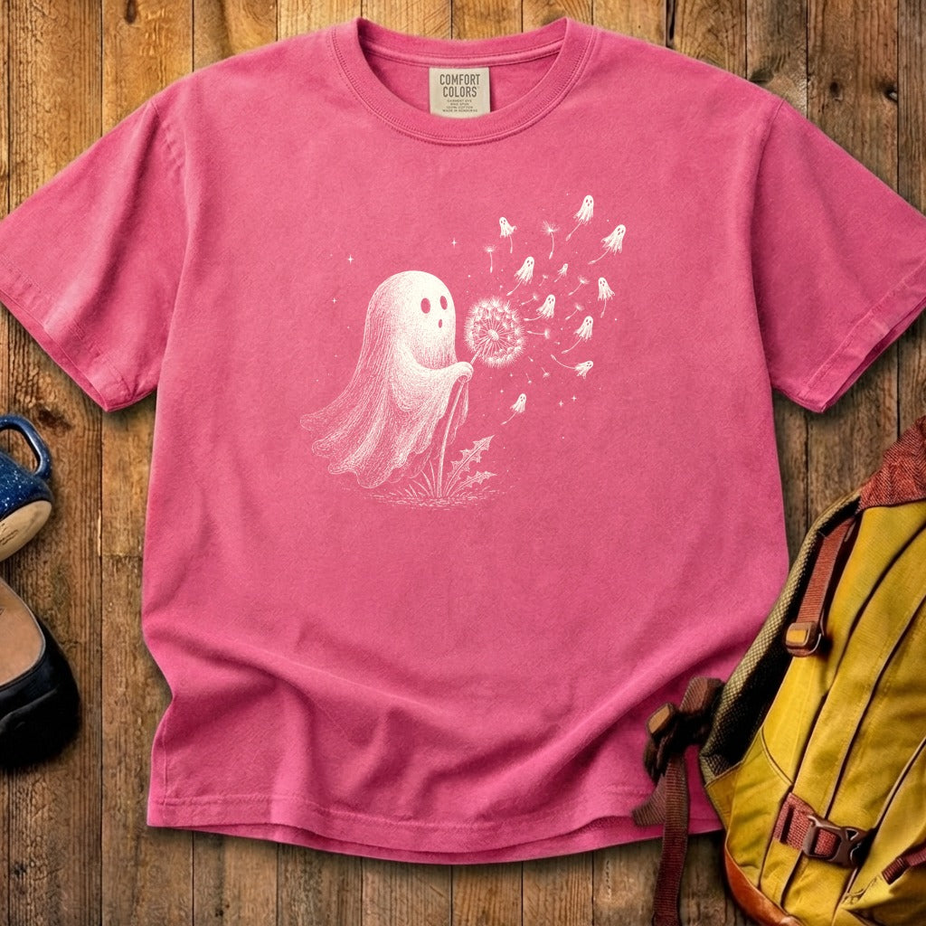 Ghost Dandelion Wish Cotton T-Shirt