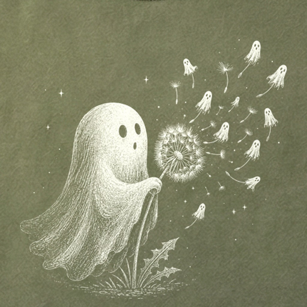 Ghost Dandelion Wish Cotton T-Shirt
