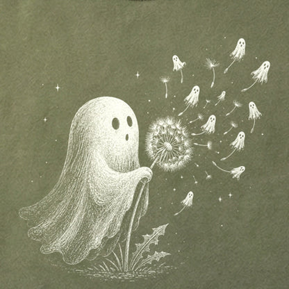 Ghost Dandelion Wish Cotton T-Shirt