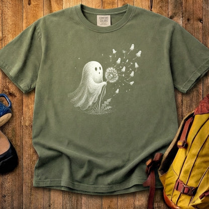 Ghost Dandelion Wish Cotton T-Shirt