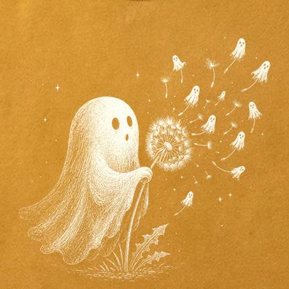 Ghost Dandelion Wish Cotton T-Shirt