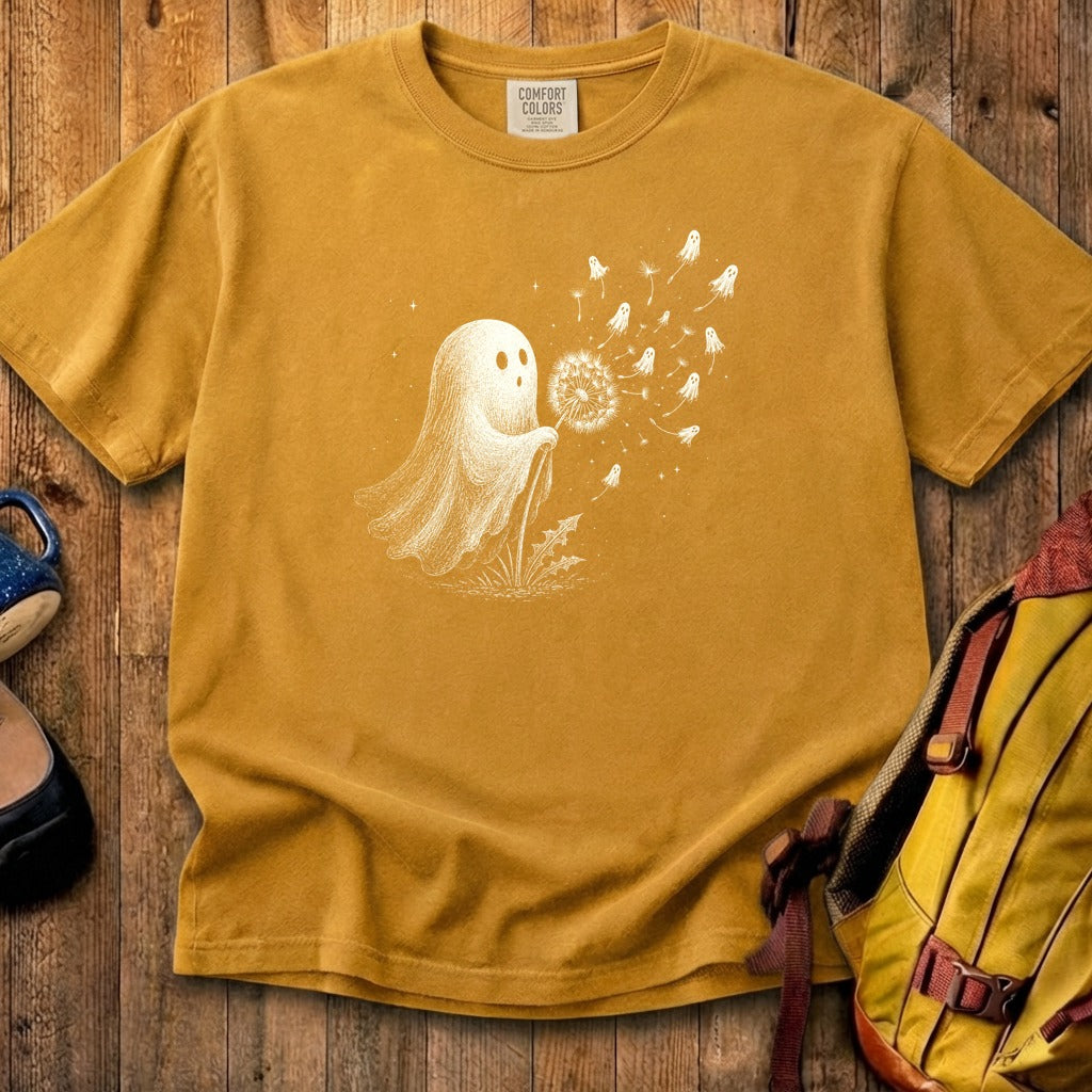Ghost Dandelion Wish Cotton T-Shirt