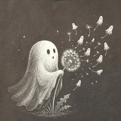 Ghost Dandelion Wish Cotton T-Shirt