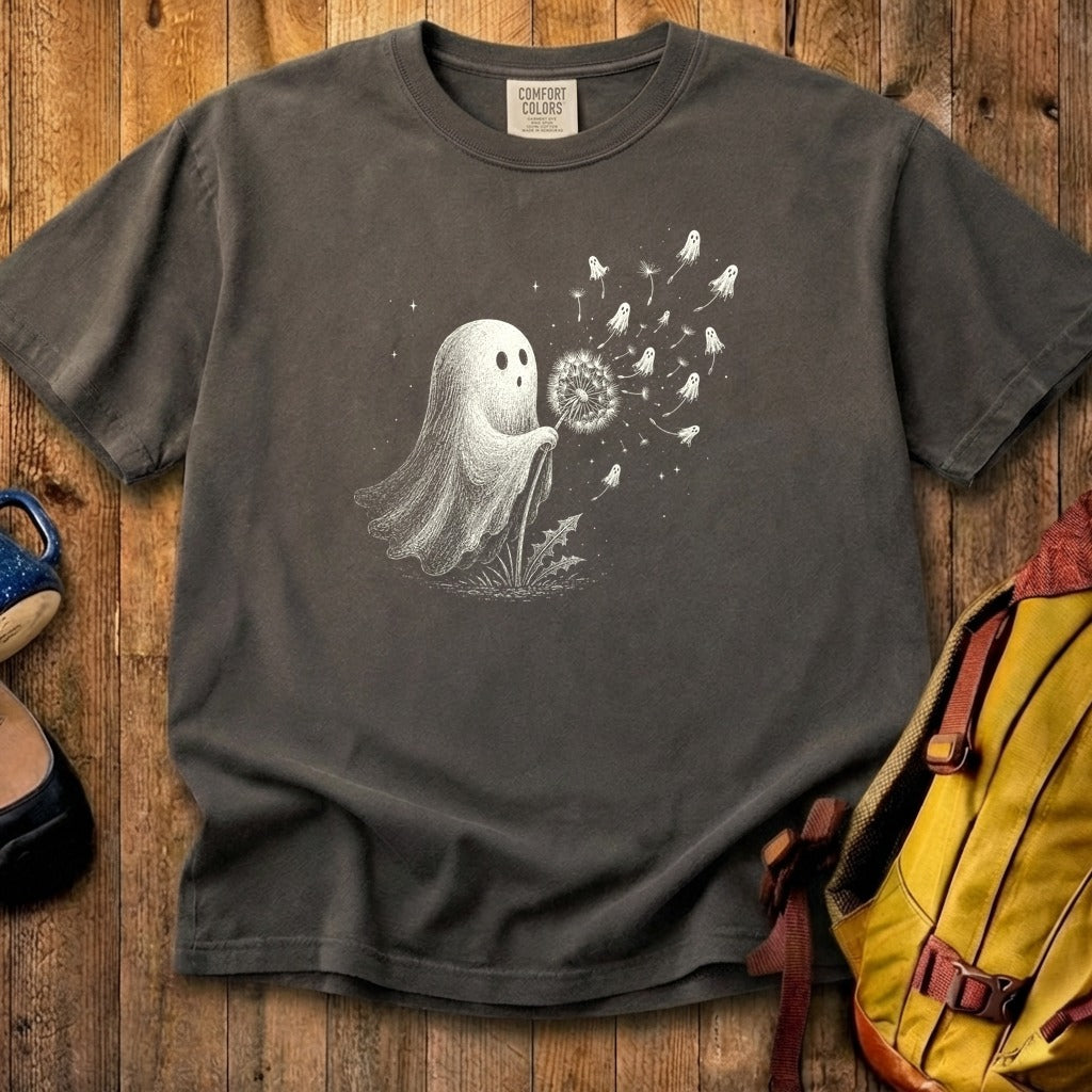 Ghost Dandelion Wish Cotton T-Shirt