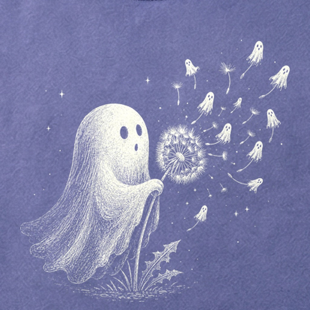 Ghost Dandelion Wish Cotton T-Shirt