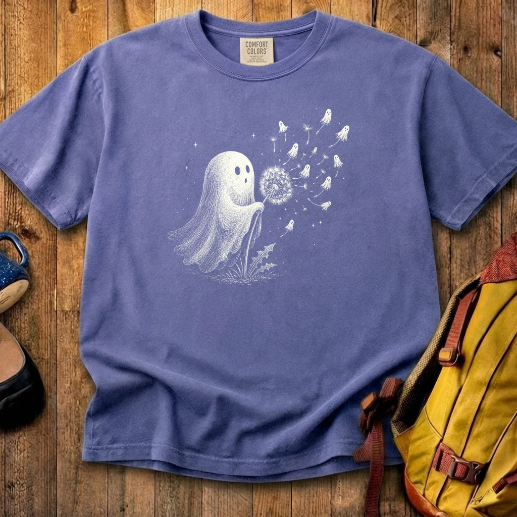 Ghost Dandelion Wish Cotton T-Shirt