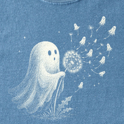 Ghost Dandelion Wish Kids Cotton T-Shirt