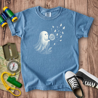 Ghost Dandelion Wish Kids Cotton T-Shirt
