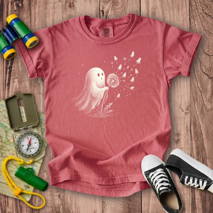 Ghost Dandelion Wish Kids Cotton T-Shirt