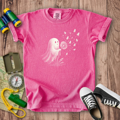 Ghost Dandelion Wish Kids Cotton T-Shirt