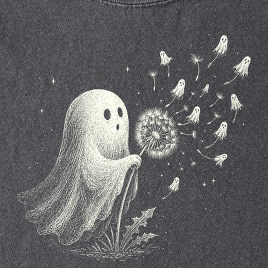 Ghost Dandelion Wish Kids Cotton T-Shirt