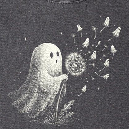 Ghost Dandelion Wish Kids Cotton T-Shirt