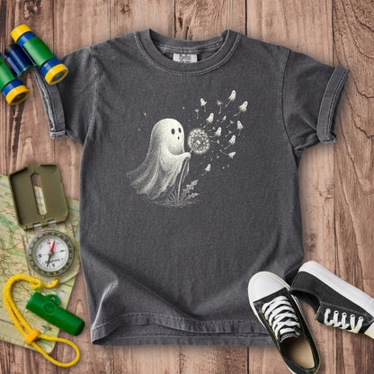 Ghost Dandelion Wish Kids Cotton T-Shirt