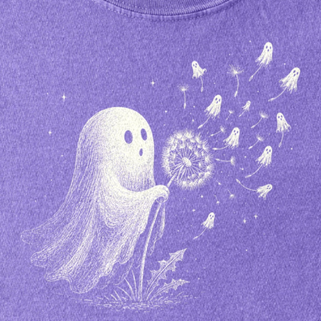 Ghost Dandelion Wish Kids Cotton T-Shirt