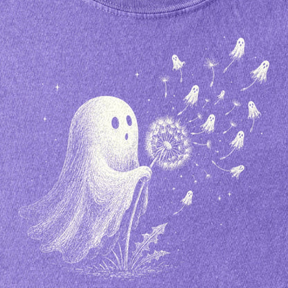Ghost Dandelion Wish Kids Cotton T-Shirt