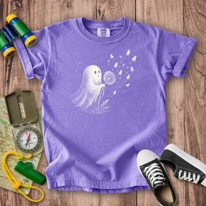 Ghost Dandelion Wish Kids Cotton T-Shirt