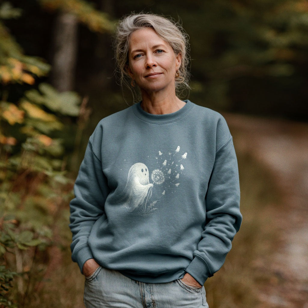 Ghost Dandelion Wish Crewneck Sweatshirt