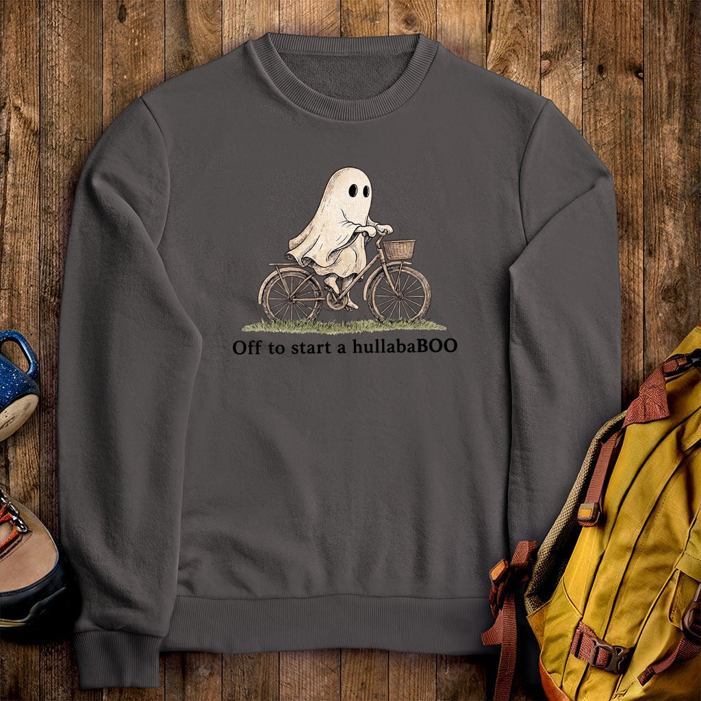 Ghost Riding a Bike Hullababoo Crewneck Sweatshirt