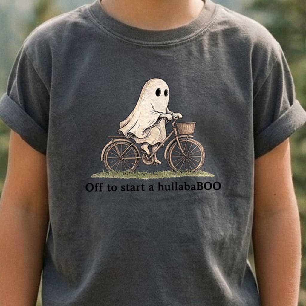 Ghost Riding a Bike Hullababoo Kids Cotton T-Shirt