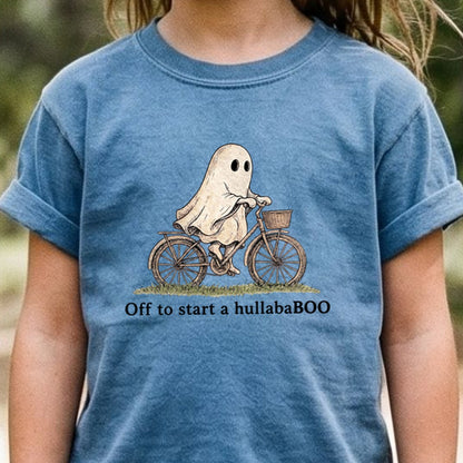 Ghost Riding a Bike Hullababoo Kids Cotton T-Shirt