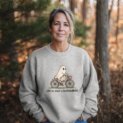 Ghost Riding a Bike Hullababoo Crewneck Sweatshirt