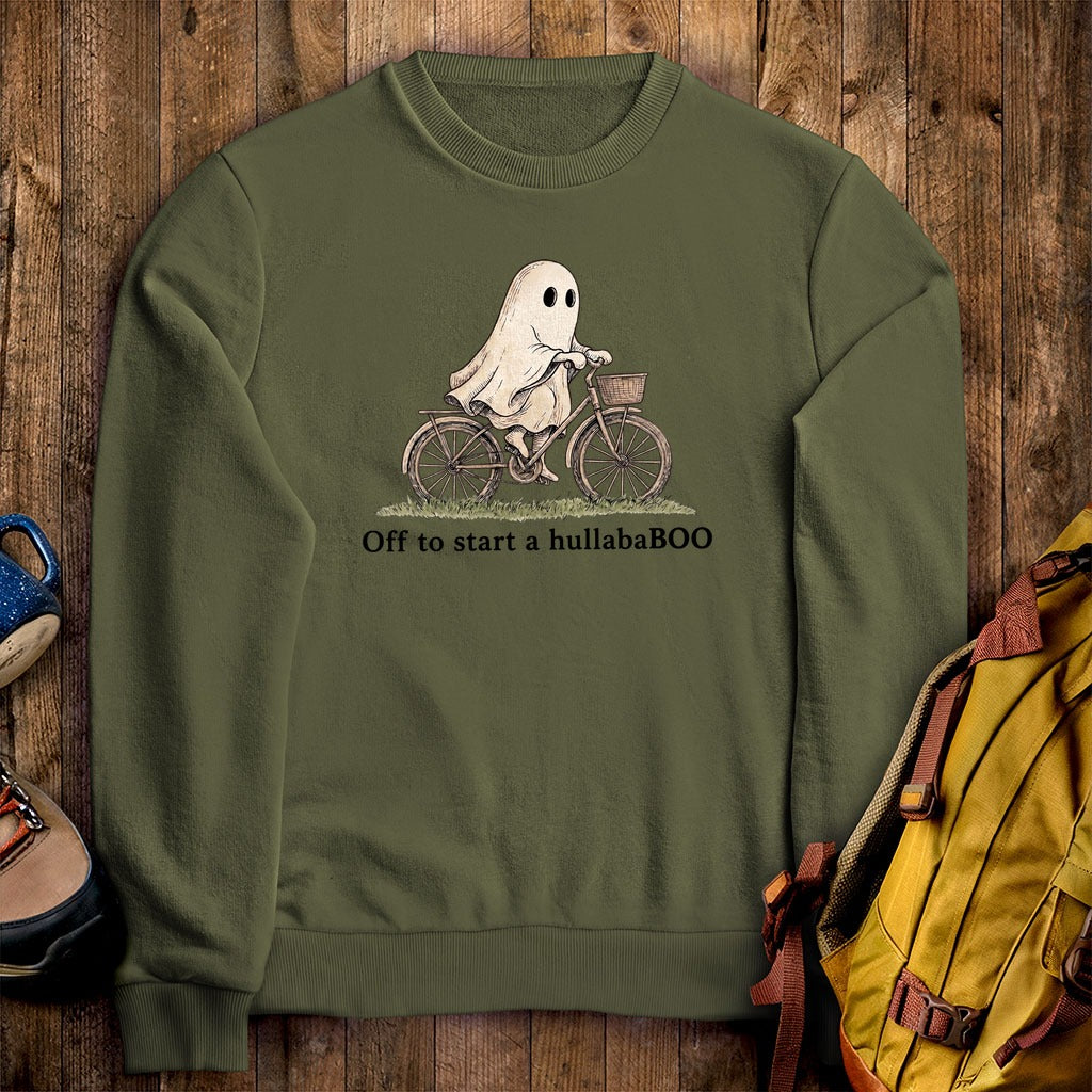 Ghost Riding a Bike Hullababoo Crewneck Sweatshirt