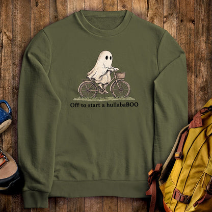 Ghost Riding a Bike Hullababoo Crewneck Sweatshirt