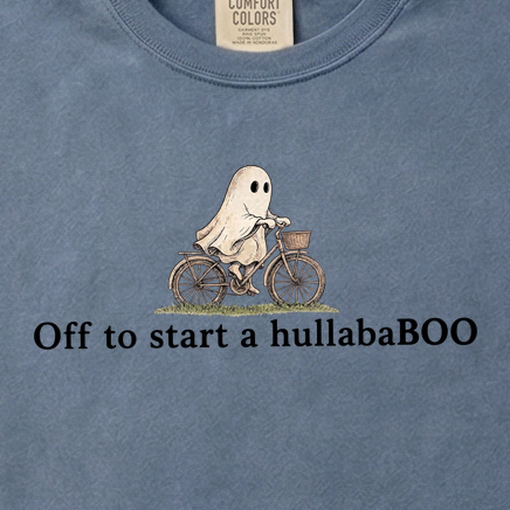 Small Ghost Riding a Bike Hullababoo Cotton T-Shirt
