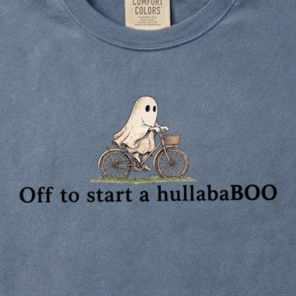 Small Ghost Riding a Bike Hullababoo Cotton T-Shirt
