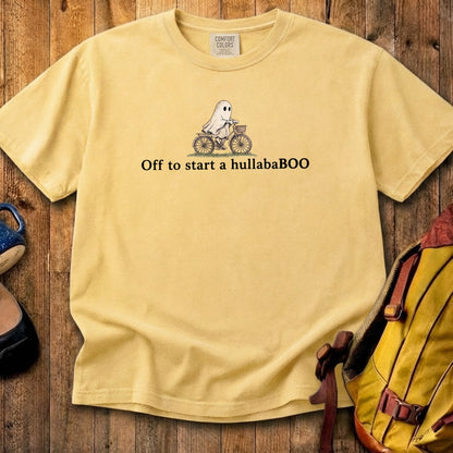 Small Ghost Riding a Bike Hullababoo Cotton T-Shirt
