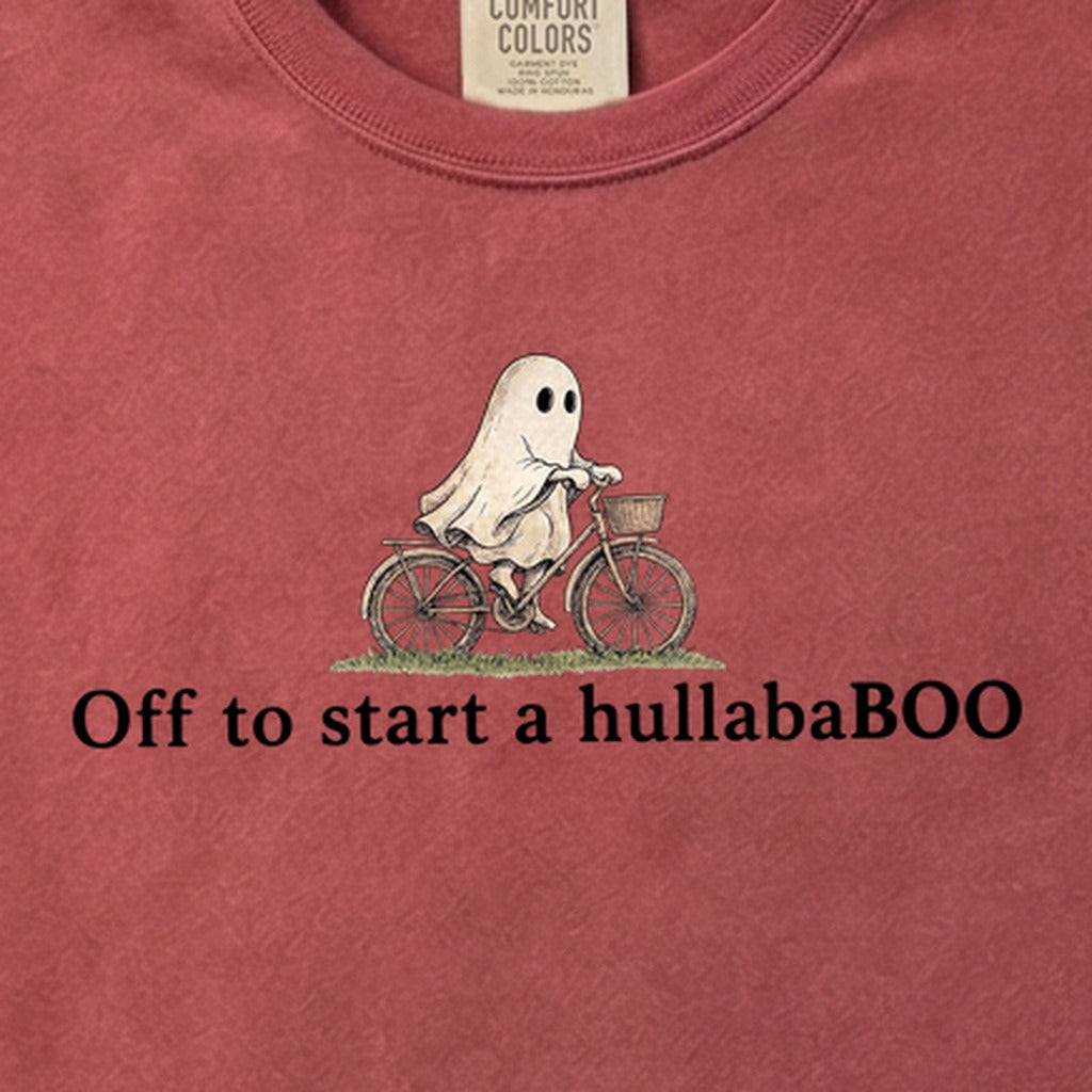 Small Ghost Riding a Bike Hullababoo Cotton T-Shirt