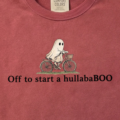 Small Ghost Riding a Bike Hullababoo Cotton T-Shirt