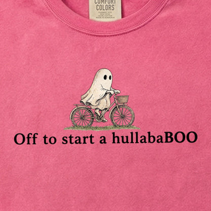 Small Ghost Riding a Bike Hullababoo Cotton T-Shirt
