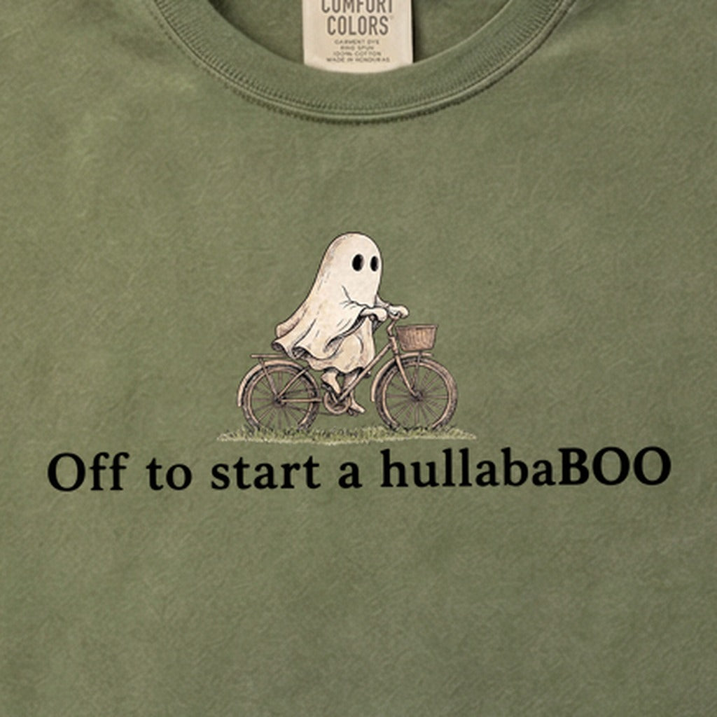 Small Ghost Riding a Bike Hullababoo Cotton T-Shirt