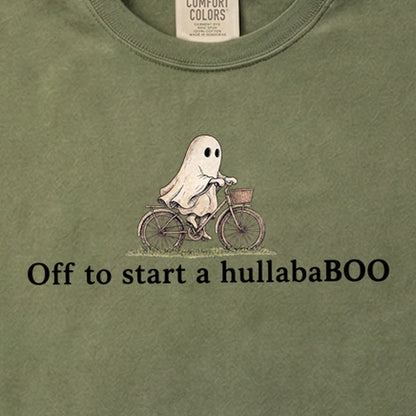 Small Ghost Riding a Bike Hullababoo Cotton T-Shirt