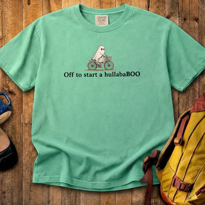 Small Ghost Riding a Bike Hullababoo Cotton T-Shirt