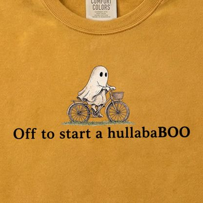 Small Ghost Riding a Bike Hullababoo Cotton T-Shirt