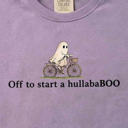 Small Ghost Riding a Bike Hullababoo Cotton T-Shirt