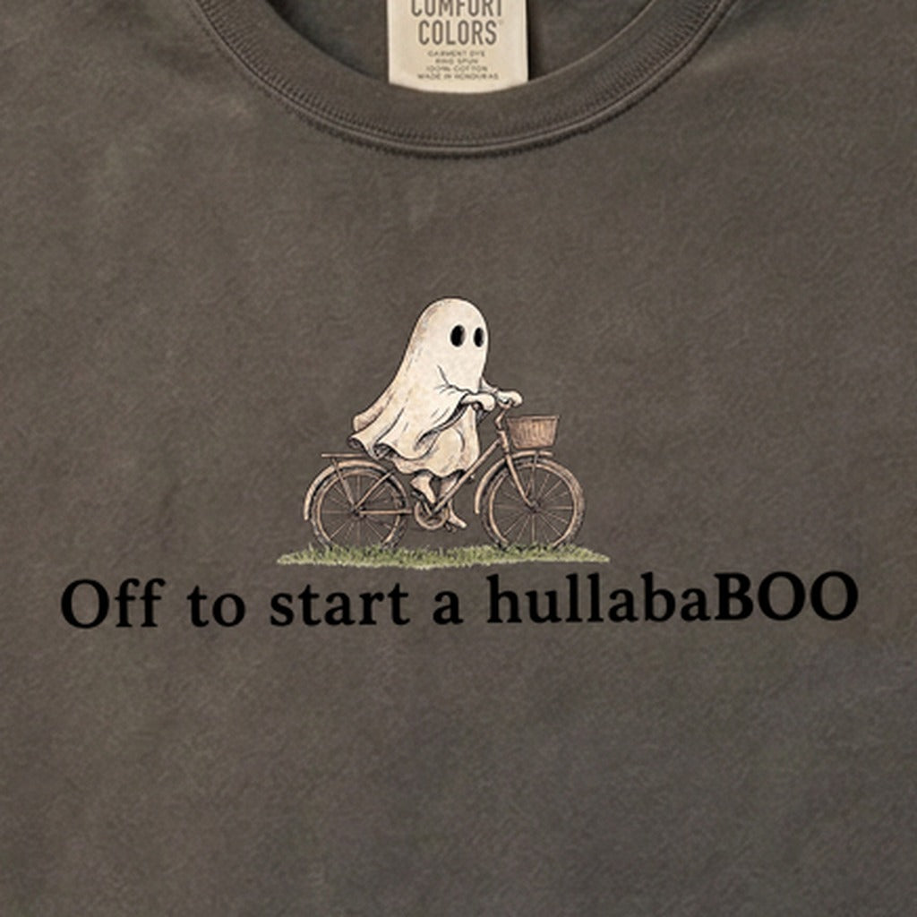 Small Ghost Riding a Bike Hullababoo Cotton T-Shirt