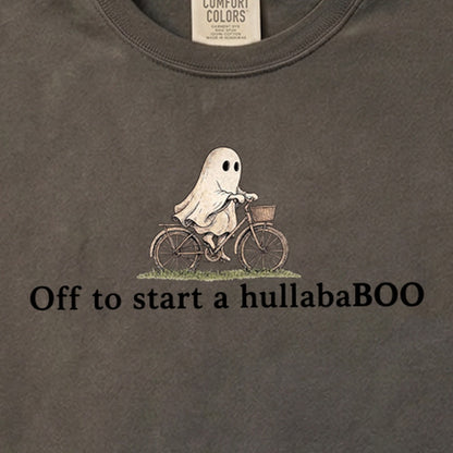 Small Ghost Riding a Bike Hullababoo Cotton T-Shirt