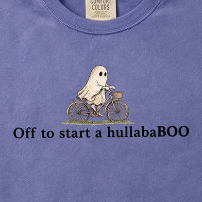 Small Ghost Riding a Bike Hullababoo Cotton T-Shirt