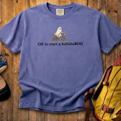 Small Ghost Riding a Bike Hullababoo Cotton T-Shirt